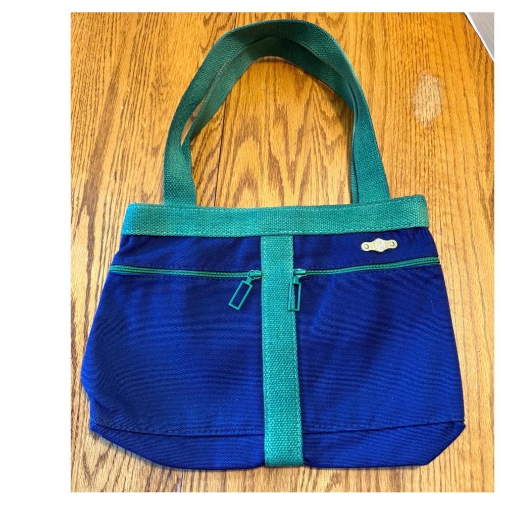 Vintage TSS FS Originals Navy Green Canvas Tote Bag Small Gym Travel 80s 90s